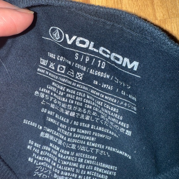 Navy Blue Volcom TShirt Size S - Picture 3 of 3